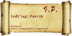 Iványi Patrik névjegykártya